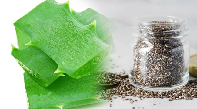 Aloe vera and chia seed gel for natural hair growth