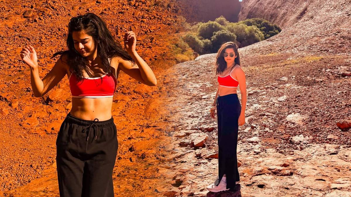 Mithila Palkar travel in Australia mountain with a stylish look