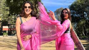 Photos: प्रिया बापटचा थंडीतही हॉट लूक, गुलाबी रंगाच्या साडीत खुललं सौंदर्य