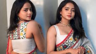 Shivali Parab white saree look