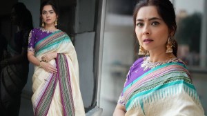 Photos : सोनाली कुलकर्णीचा फॅशन वीकमधील रंगीत बॉर्डर असलेला पारंपरिक साडी लूक चर्चेत