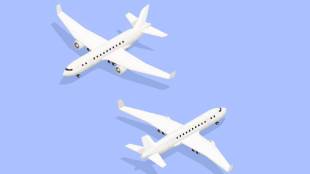 two aeroplanes direction suddenly change