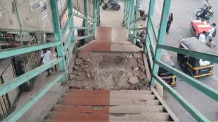 mira road railway station skywalk damaged