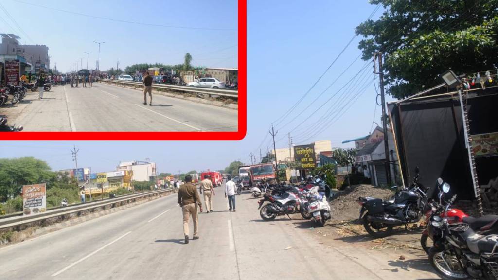 CNG tanker gas leak, Nanded-Solapur highway incident, Latur traffic update, Maharashtra gas leak, emergency response gas leak, highway traffic disruption,
