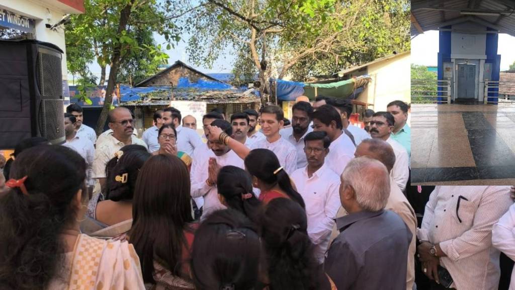 new constructed double door lift at FOB at saphale railway station inaugurated by MP Dr hemant savra