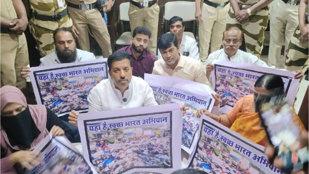 NCP ex corporators protested on Monday