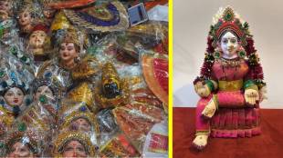 Mahalaxmi vrat Vasai, Margashirsha vrat, Mahalaxmi vrat, religious fasting Vasai, Hindu vrat decoration, Mahalaxmi vrat jewelry, Vasai festive market, Indian vrat customs,