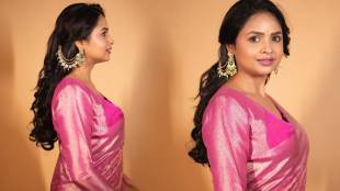 apoorva gore pink saree look