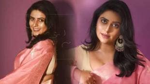 madhura deshpande pink saree look