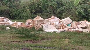 huge garbage dumped at agashi crematorium in virar