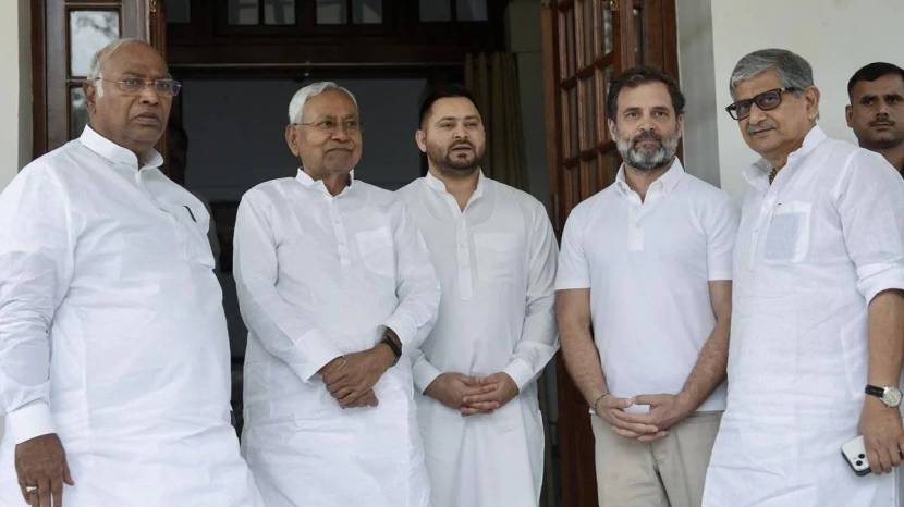 Nitish Kumar with Congress and India alliance