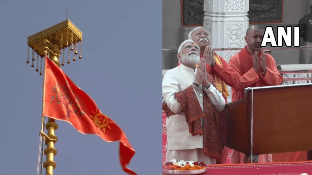 PM Modi Ayodhya Ram Mandir flag hoisting