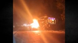 नगर-मनमाड महामार्गावर भीषण अपघात; मोटार पेटून चालकाचा होरपळून मृत्यू …