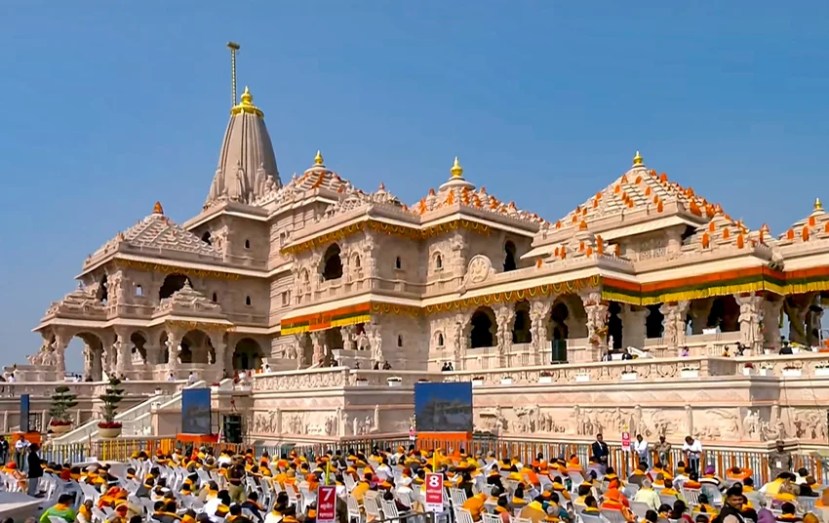 Ayodhya Ram Temple Flag Hoisting Ceremony Saffron Flag Raised By Pm ...