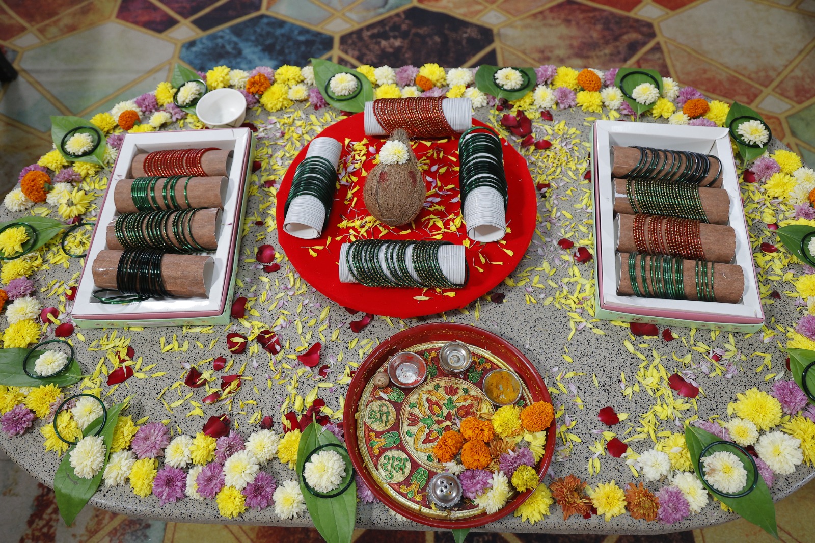 Veen Doghatli Hi Tutena Swanandi Adhira Green Bangles Ceremony