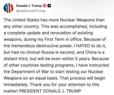 Donald Trump Nuclear Test
