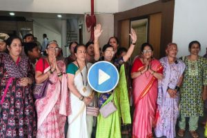devotees protest video after action on swami Samarth math in thane