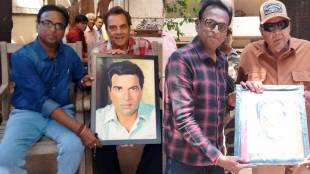 Chandrapur painter Pathak gifted Dharmendra with paintings twice