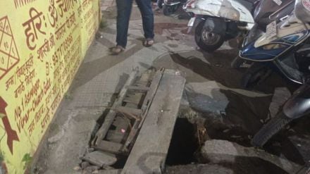 manickpur residents demand repair of broken drain covers in vasai