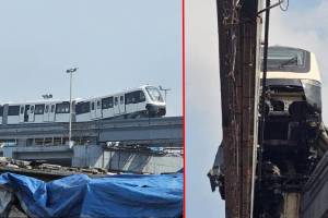 Accident of new indigenous monorail train during testing in Mumbai