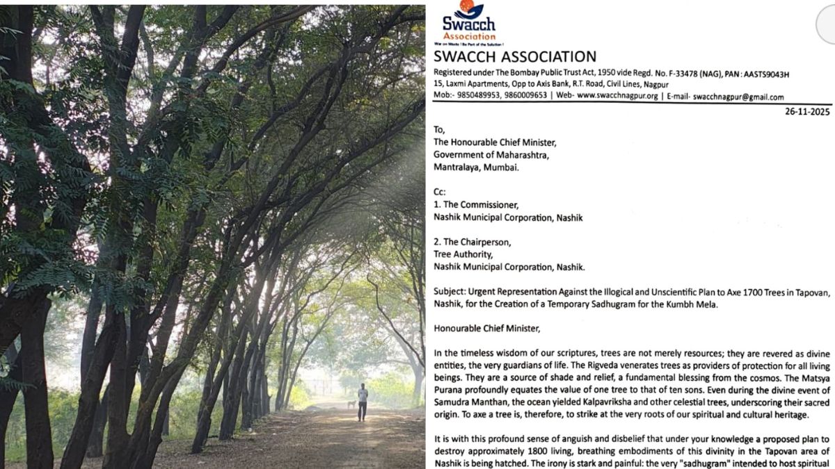 Nashik Tapovan tree cutting controversy nagpur Environmental groups letter to cm fadanvis