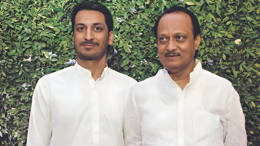 parth pawar with ajit pawar
