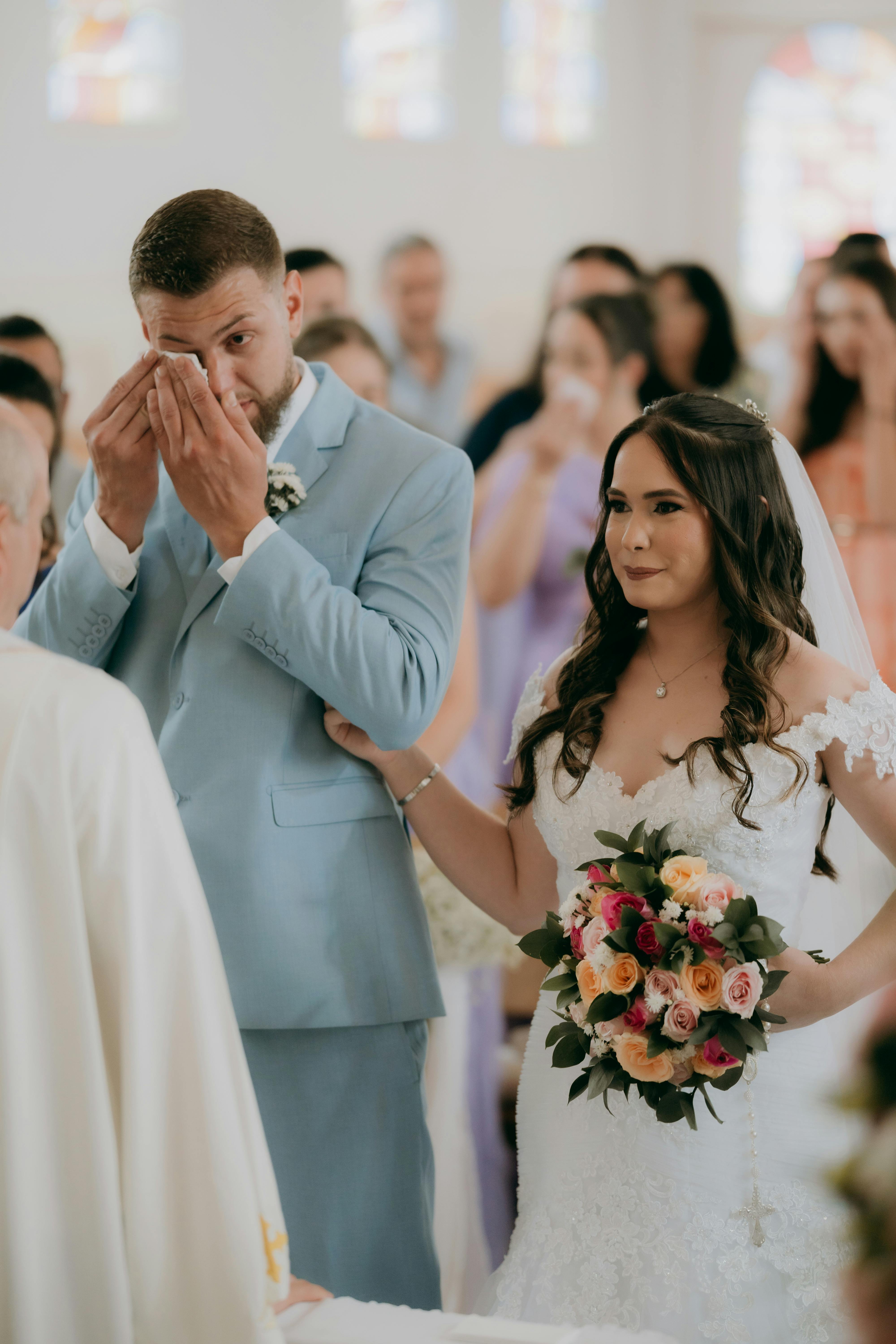 Couple thoughtfully discussing important questions before marriage
