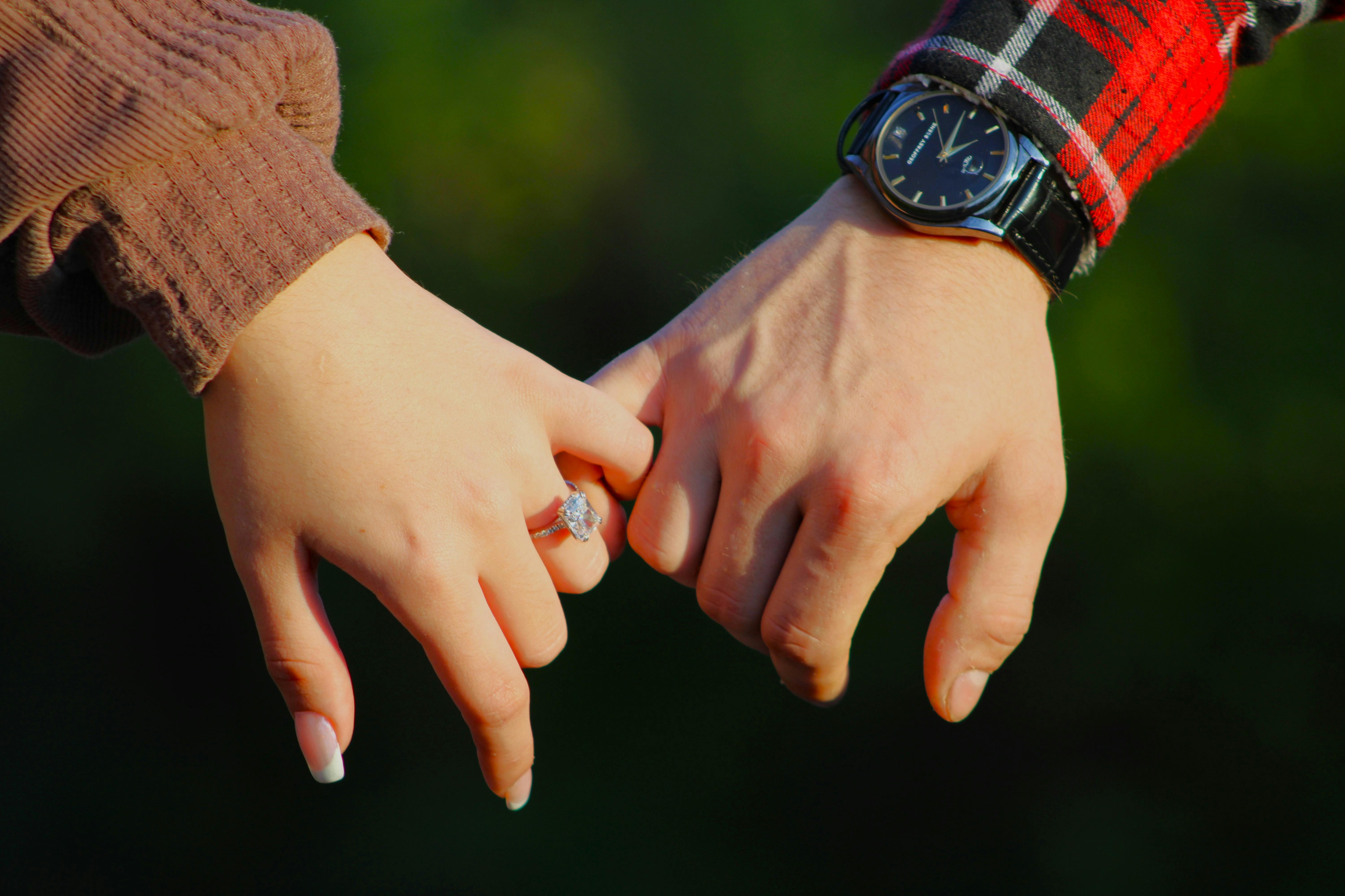 Couple thoughtfully discussing important questions before marriage