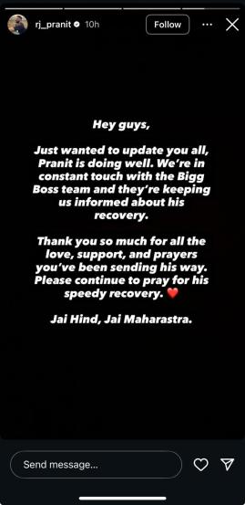 pranit more first post after eviction