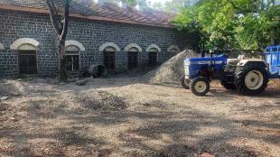 Despite the notice from the Tehsildar, the sand stock in the premises of the construction department has disappeared