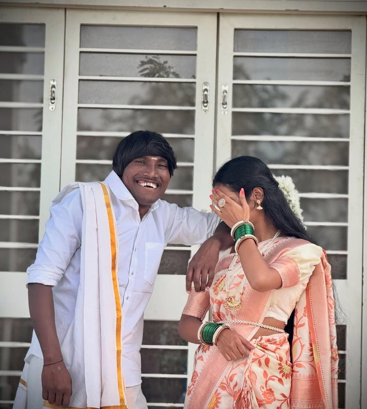 suraj chavan wife first photo her name is sanjana celebrates first kelvan at kokan hearted girl house