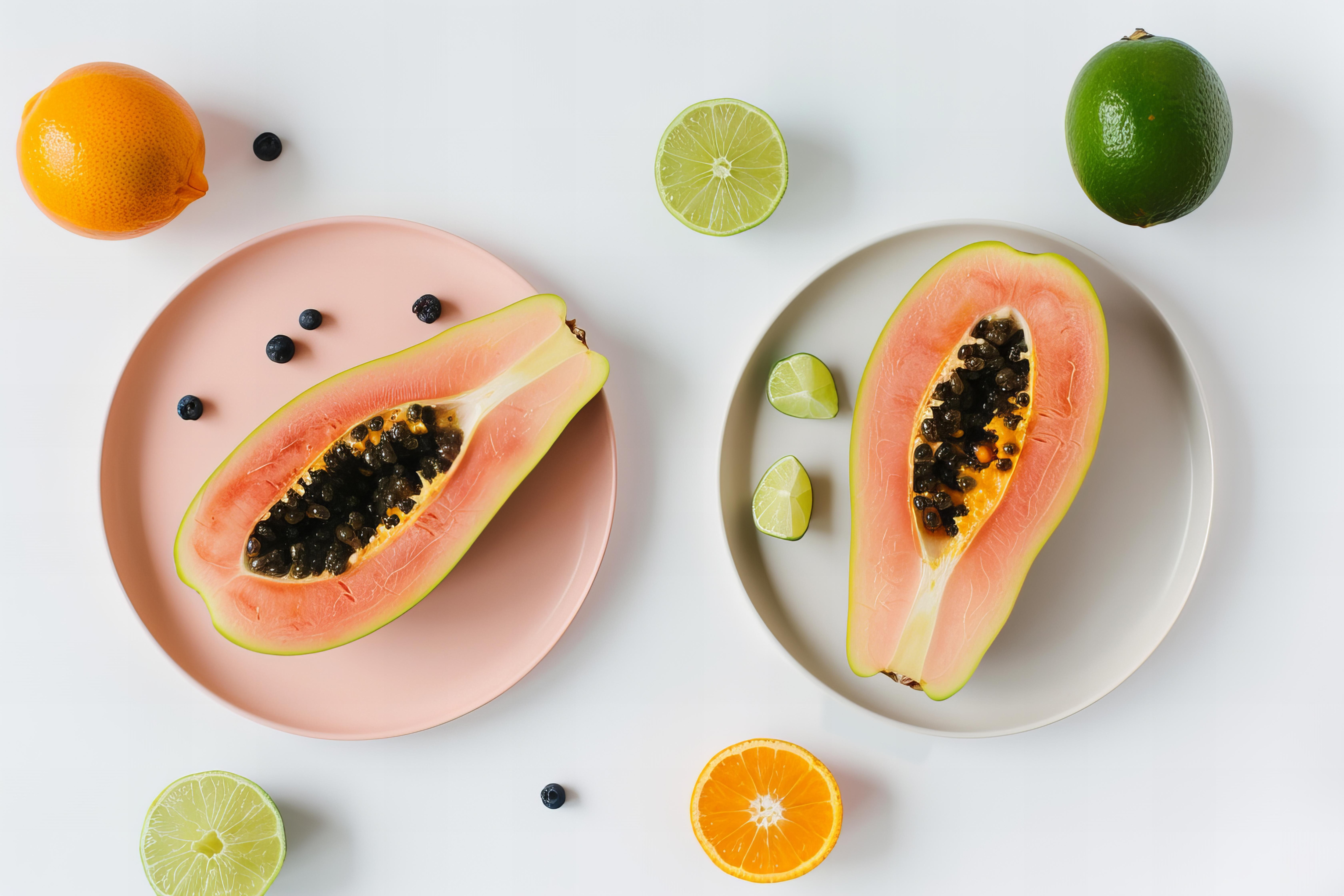 Papaya with lemon juice for a healthy morning.