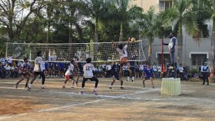Mumbai University Zone 2 volleyball tournament in Palghar v
