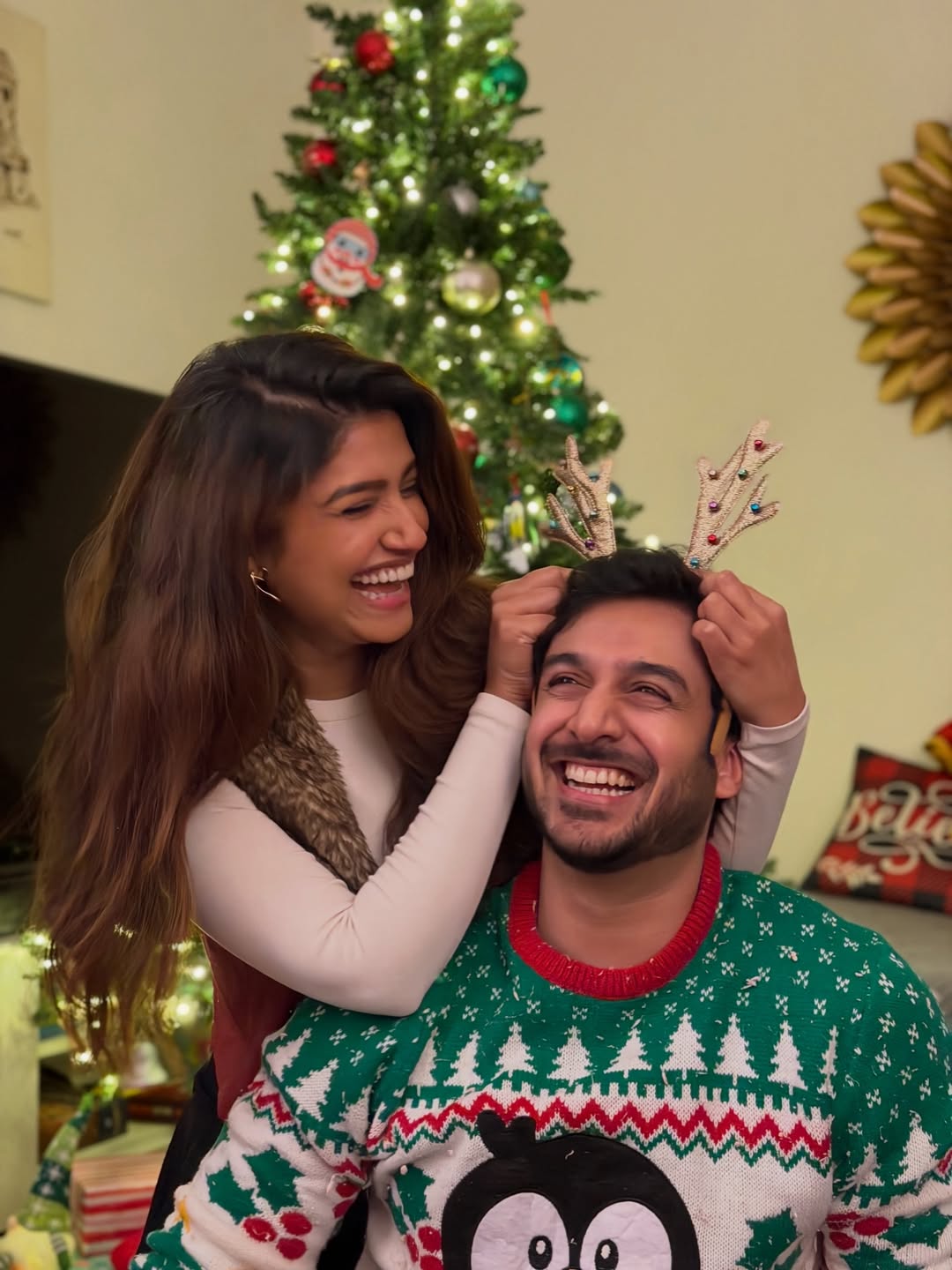 Rasika Sunil celebrating Christmas in Canada with husband Aditya.