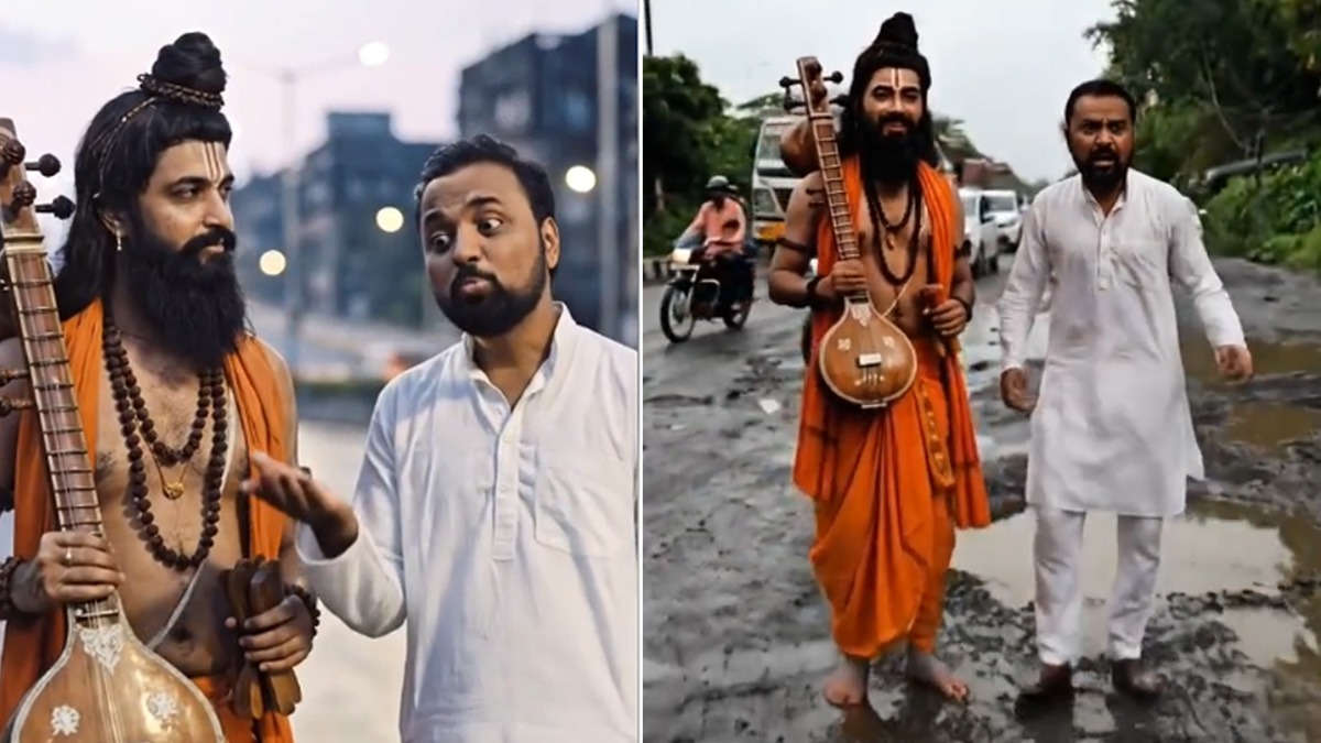 AI viral video Thane Ghodbunder Road potholes compared to Mars planet