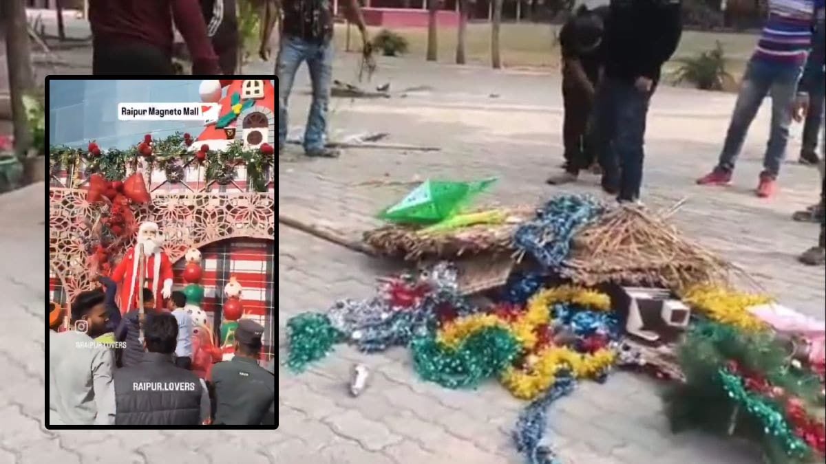 Bajrang Dal Destroy Christmas Decorations