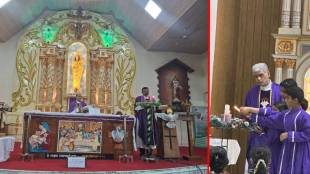 Christmas arrives in Vasai; Starting with a purple candle on the first Sunday