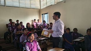 Junnar ZP primary school District Education Officer Sanjay Naikade inspection