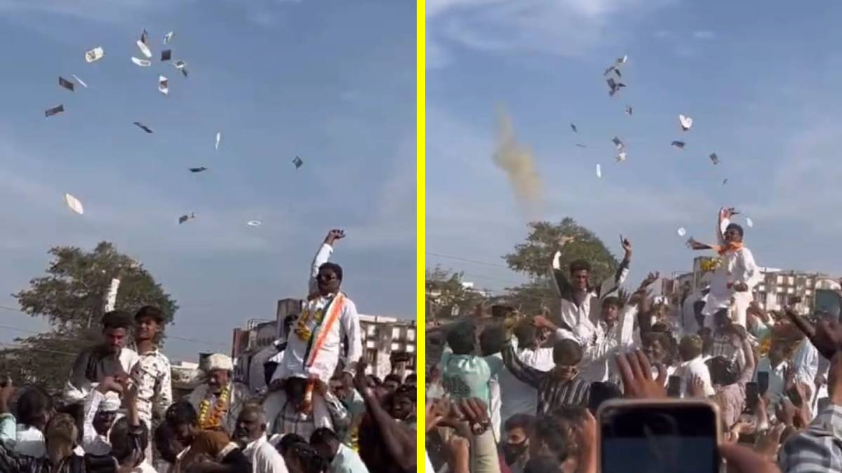 Video of notes being thrown at Malkapur victory festival goes viral