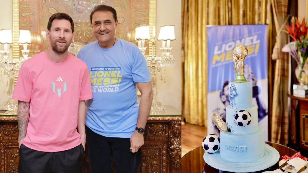 Praful Patel shares photos with Lionel Messi India visit
