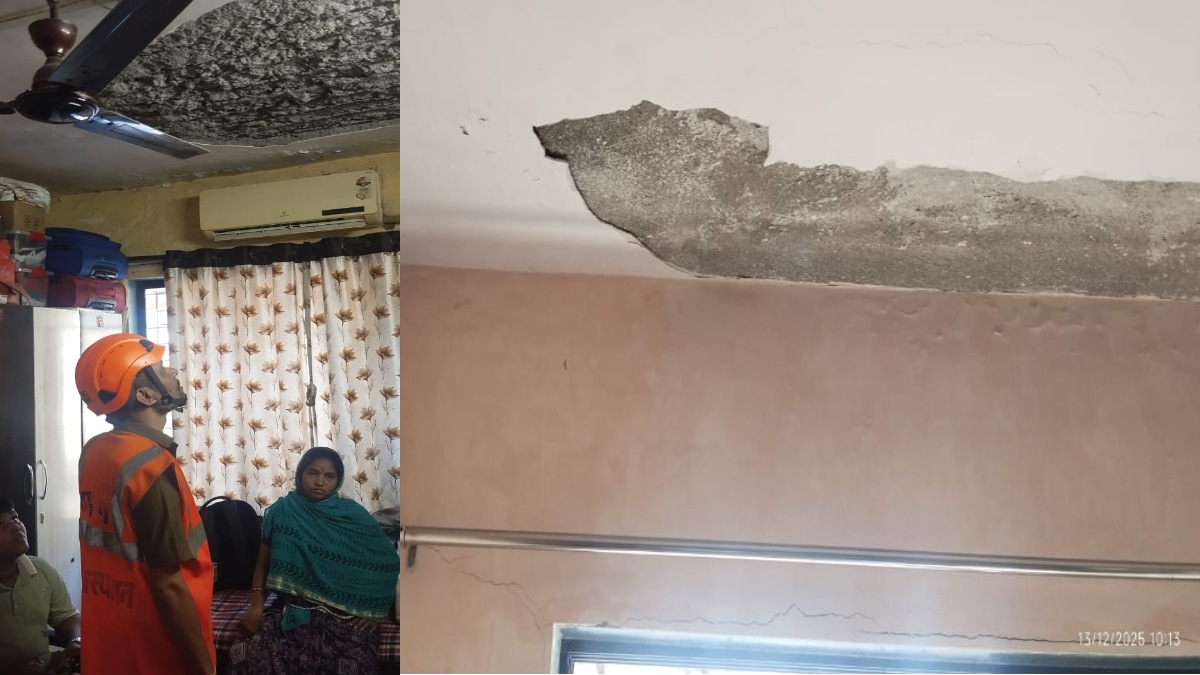 thane lokmanyanagar ceiling plaster collapse death injured family safety alert