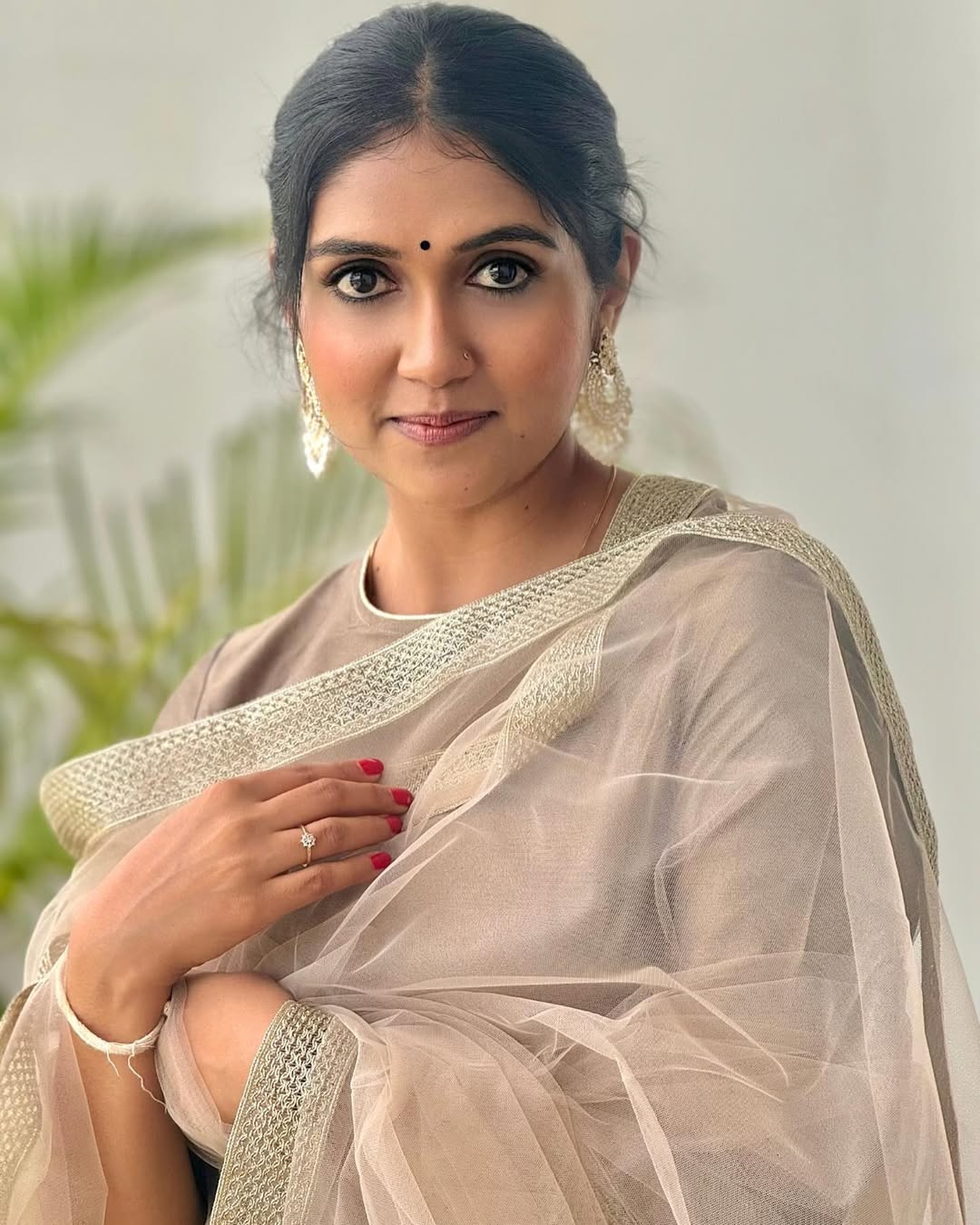 Rinku Rajguru Orange Saree Look