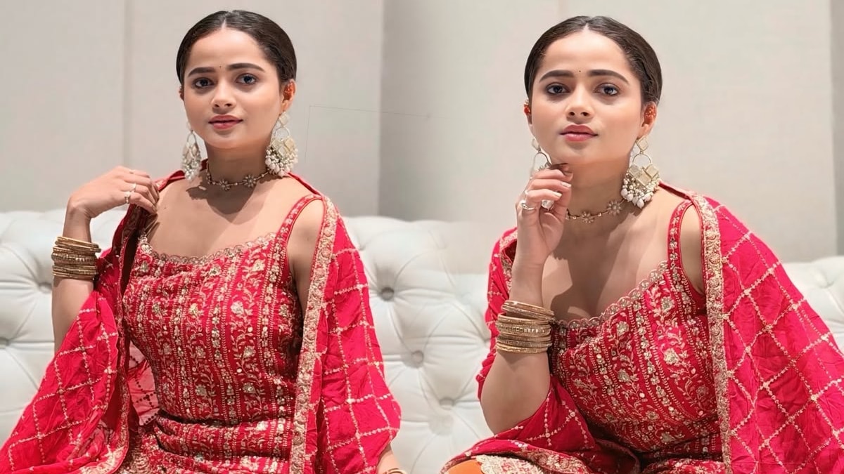 Shivali Parab Red Dress Look