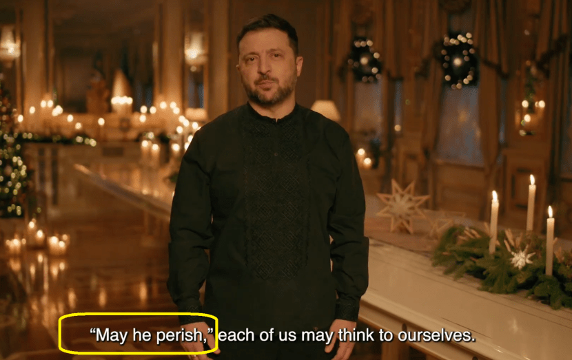 Zelensky make a wish death to Putin