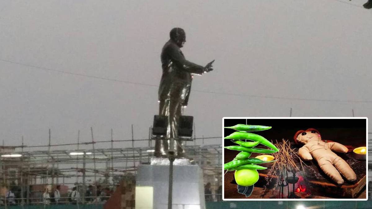 Dr Ambedkar statue witchcraft