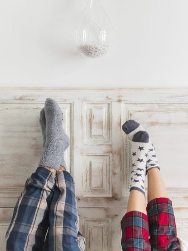 Warm cotton socks for winter sleep.