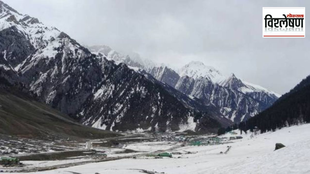 Kolahoi glacier melting Kashmir climate change  ecosystem impact