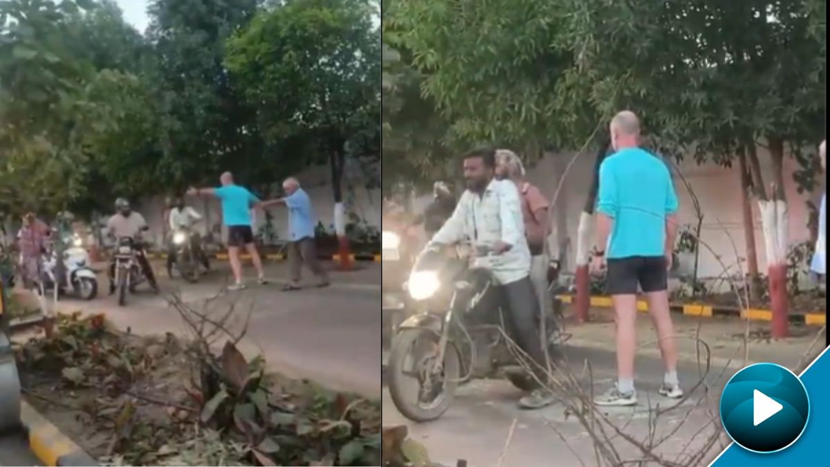 Foreigner stops people from riding bikes on Pune footpath video goes viral