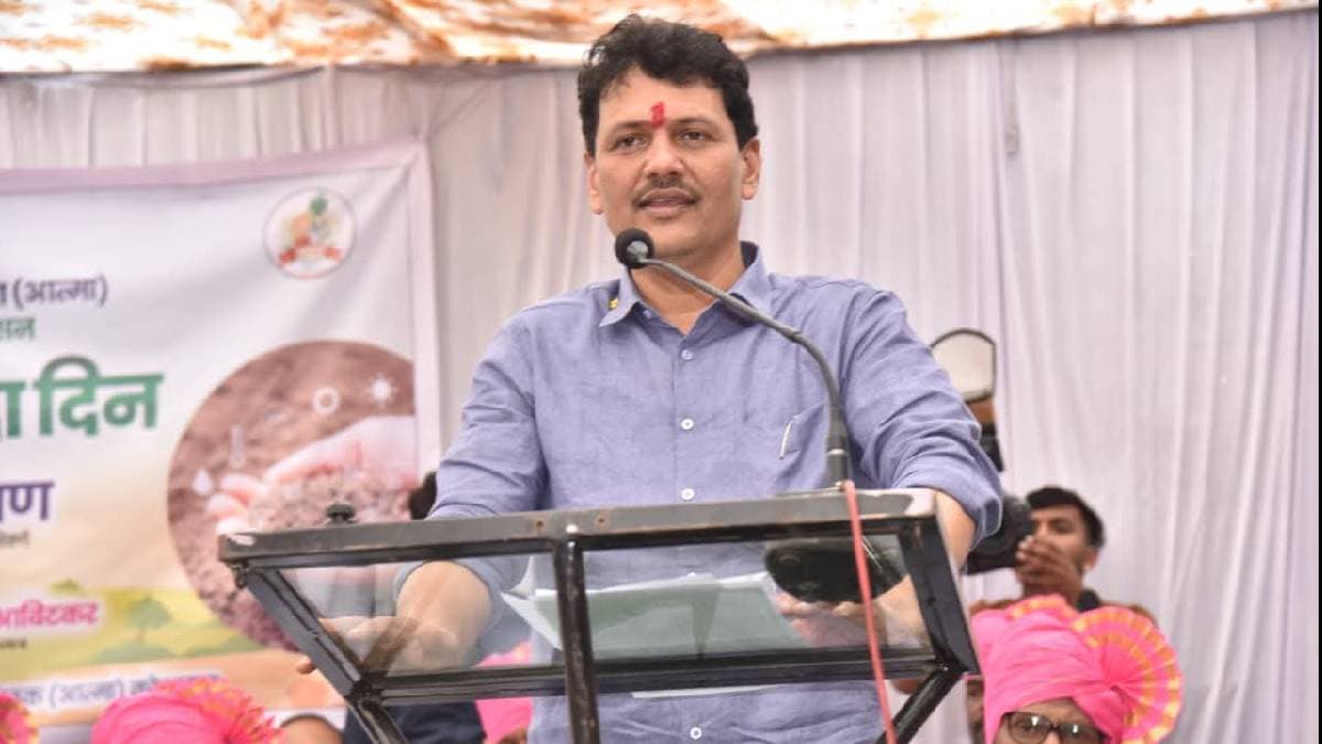 Health Minister Prakash Abitkar speaking at the Let's Understand Soil initiative