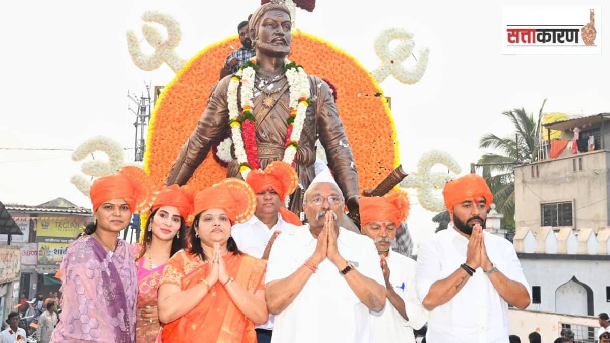 Mahayuti Chhatrapati Sambhaji Maharaj statue
